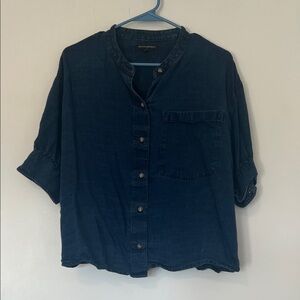 Banana Republic Blue Button-Up Jean Top